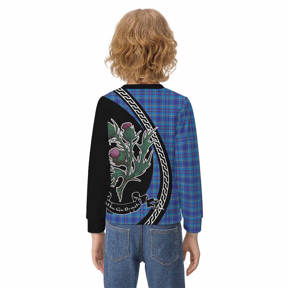 Mercer Family Crest Tartan Kid Knitted Sweatshirt Alba Thistle Inspired - Tartan Vibes Clothing