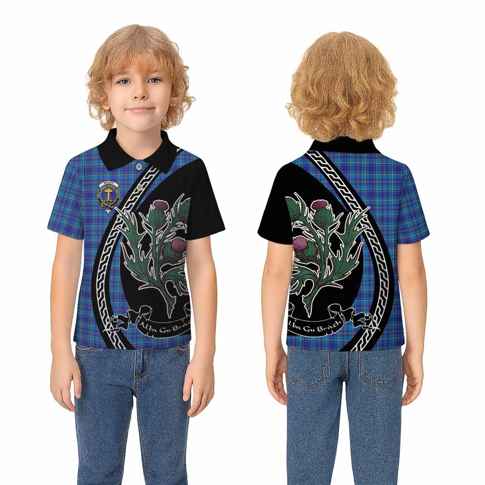 Mercer Family Crest Tartan Kid Polo Shirt Alba Thistle Inspired - Tartan Vibes Clothing