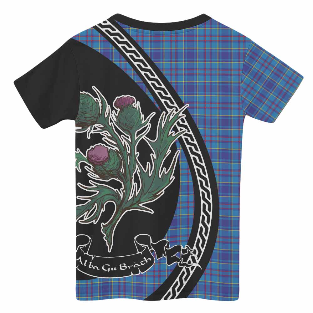 Mercer Family Crest Tartan Kid T-shirt Alba Thistle Inspired - Tartan Vibes Clothing