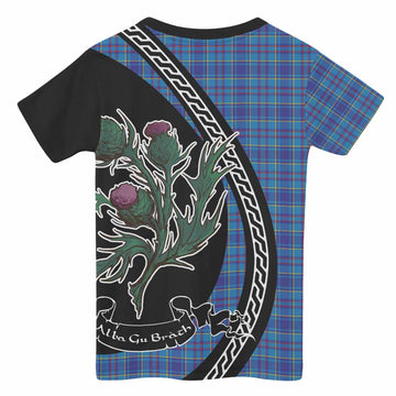 Mercer Family Crest Tartan Kid T-shirt Alba Thistle Inspired - Tartan Vibes Clothing