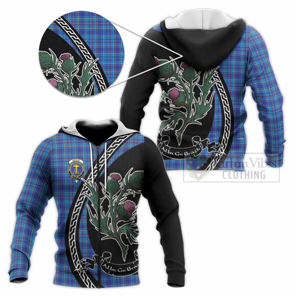Mercer Family Crest Tartan Knitted Hoodie Alba Thistle Inspired - Tartan Vibes Clothing