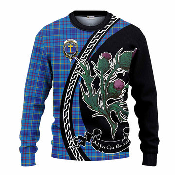 Mercer Family Crest Tartan Knitted Sweater Alba Thistle Inspired - Tartan Vibes Clothing