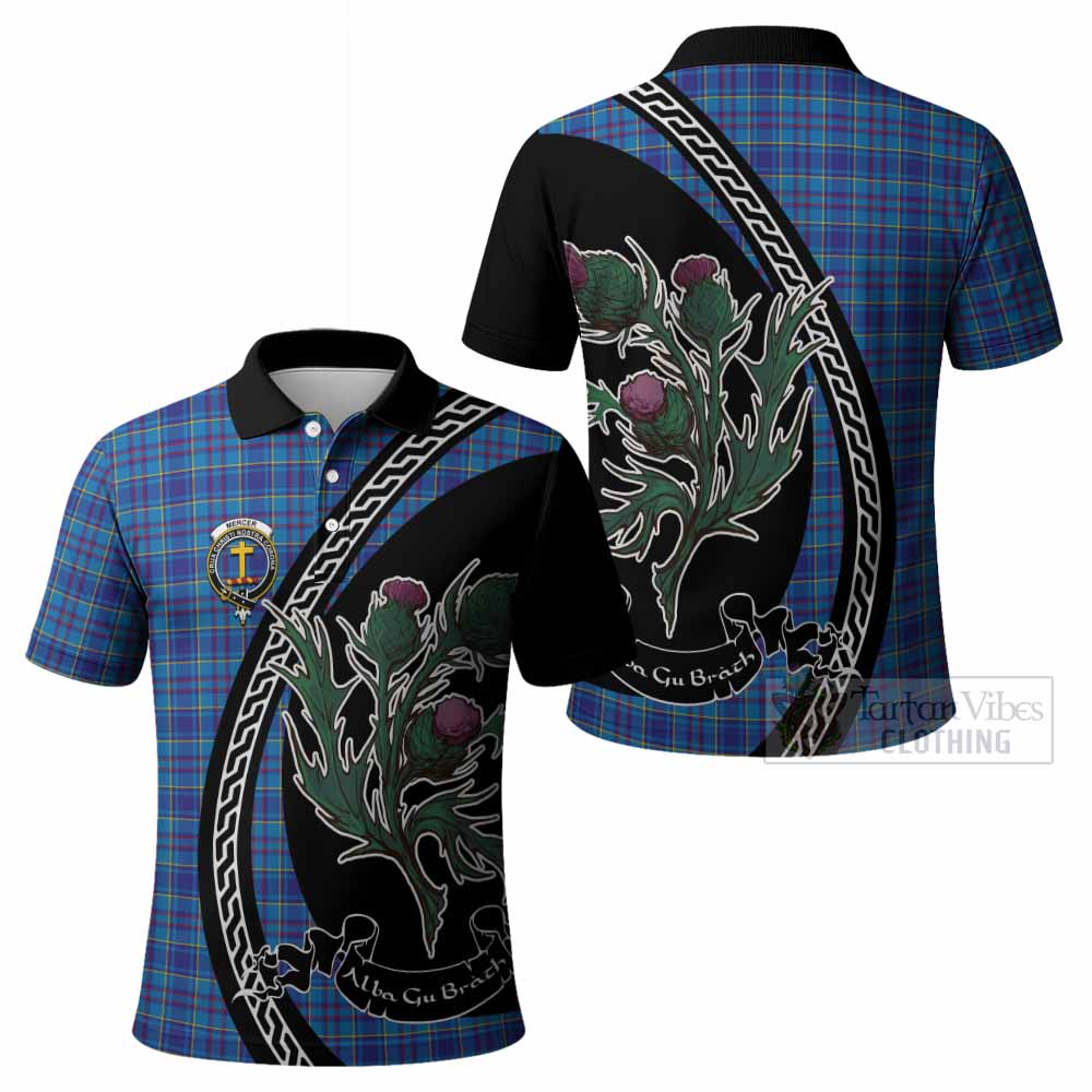 Mercer Family Crest Tartan Polo Shirt Alba Thistle Inspired - Tartan Vibes Clothing
