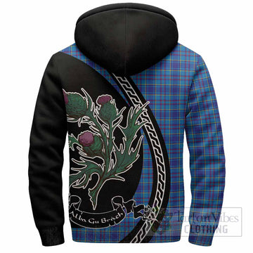 Mercer Family Crest Tartan Sherpa Hoodie Alba Thistle Inspired
