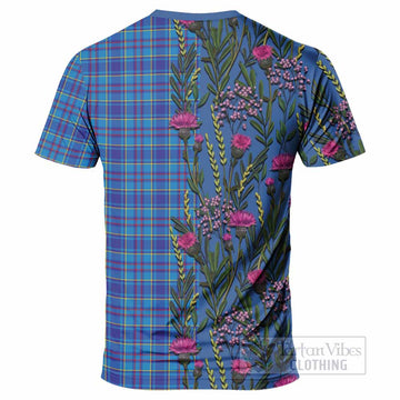 Mercer Family Crest Tartan T-Shirt Scottish Thistle Flower Pattern Half Style - Tartan Vibes Clothing