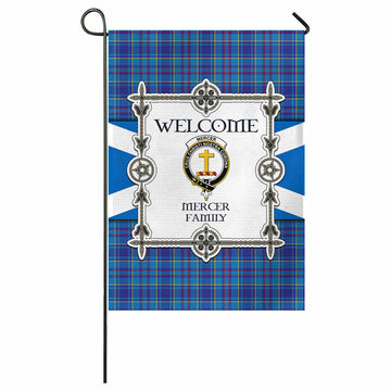 Mercer Family Crest Tartan Welcome Garden Flag Saltire Harmony Style