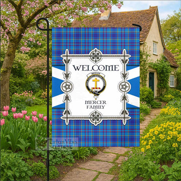 Mercer Family Crest Tartan Welcome Garden Flag Saltire Harmony Style