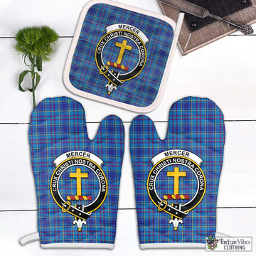 Mercer Tartan Combo Oven Mitt & Pot-Holder with Family Crest Combo 1 Oven Mitt & 1 Pot-Holder White - Tartan Vibes Clothing