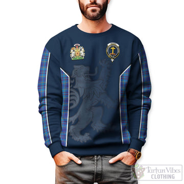 Mercer Modern Tartan Sweater with Family Crest and Lion Rampant Vibes Sport Style