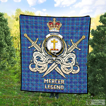 Mercer Tartan Quilt with Clan Crest and the Golden Sword of Courageous Legacy
