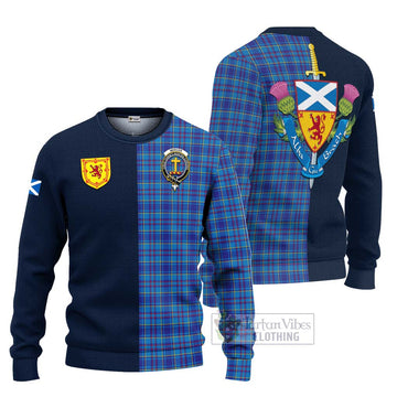 Tartan Vibes Clothing Mercer Modern Tartan Knitted Sweater with Scottish Lion Royal Arm Half Style