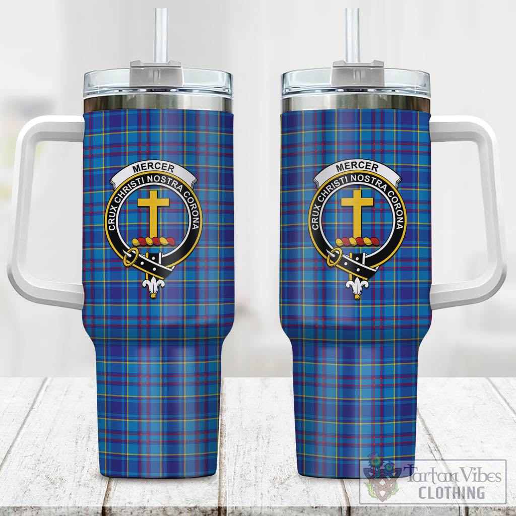 Tartan Vibes Clothing Mercer Modern Tartan and Family Crest Tumbler with Handle