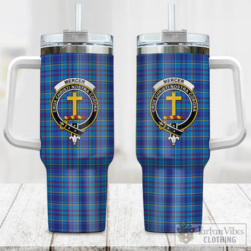 Tartan Vibes Clothing Mercer Modern Tartan and Family Crest Tumbler with Handle
