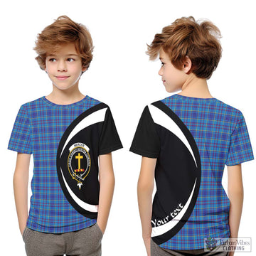 Mercer Tartan Kid T-Shirt with Family Crest Circle Style Youth XL Size14 - Tartan Vibes Clothing