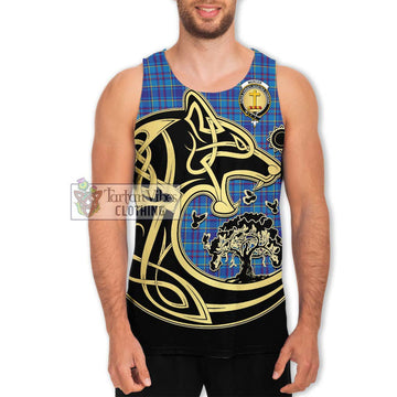 Mercer Tartan Men's Tank Top with Family Crest Celtic Wolf Style Men - Tartan Vibes Clothing