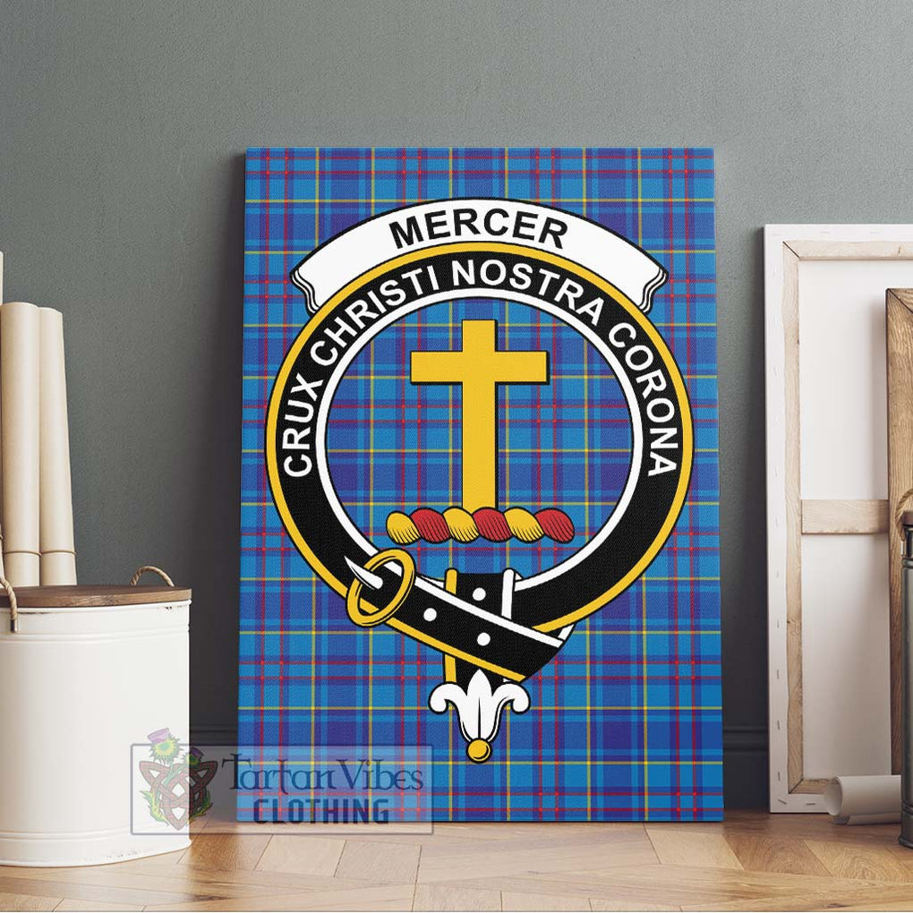 Mercer Tartan Canvas Print Wall Art with Family Crest Without Frame - Tartan Vibes Clothing