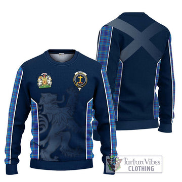 Mercer Tartan Knitted Sweater with Family Crest and Lion Rampant Vibes Sport Style Unisex - Tartan Vibes Clothing