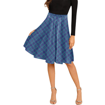 Mercer Tartan Melete Pleated Midi Skirt Cross Style