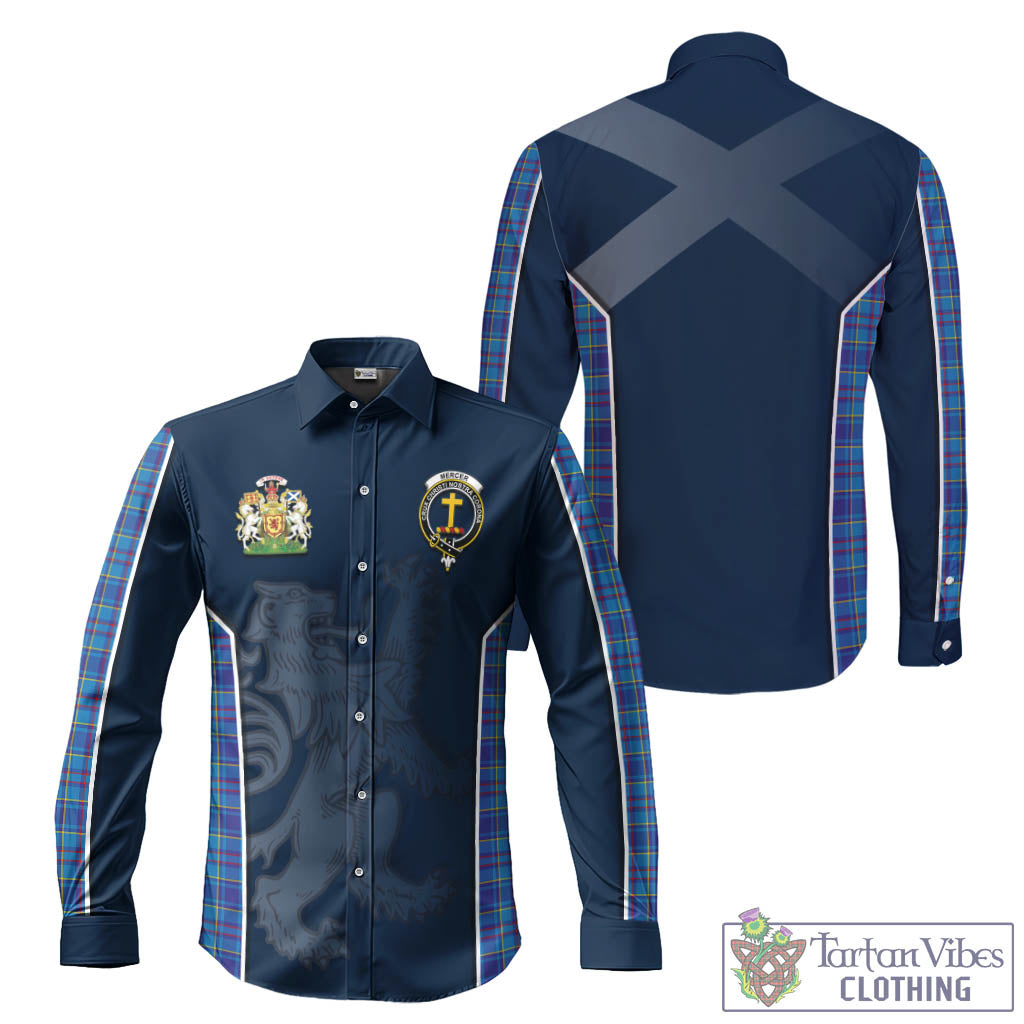 Tartan Vibes Clothing Mercer Modern Tartan Long Sleeve Button Up Shirt with Family Crest and Lion Rampant Vibes Sport Style
