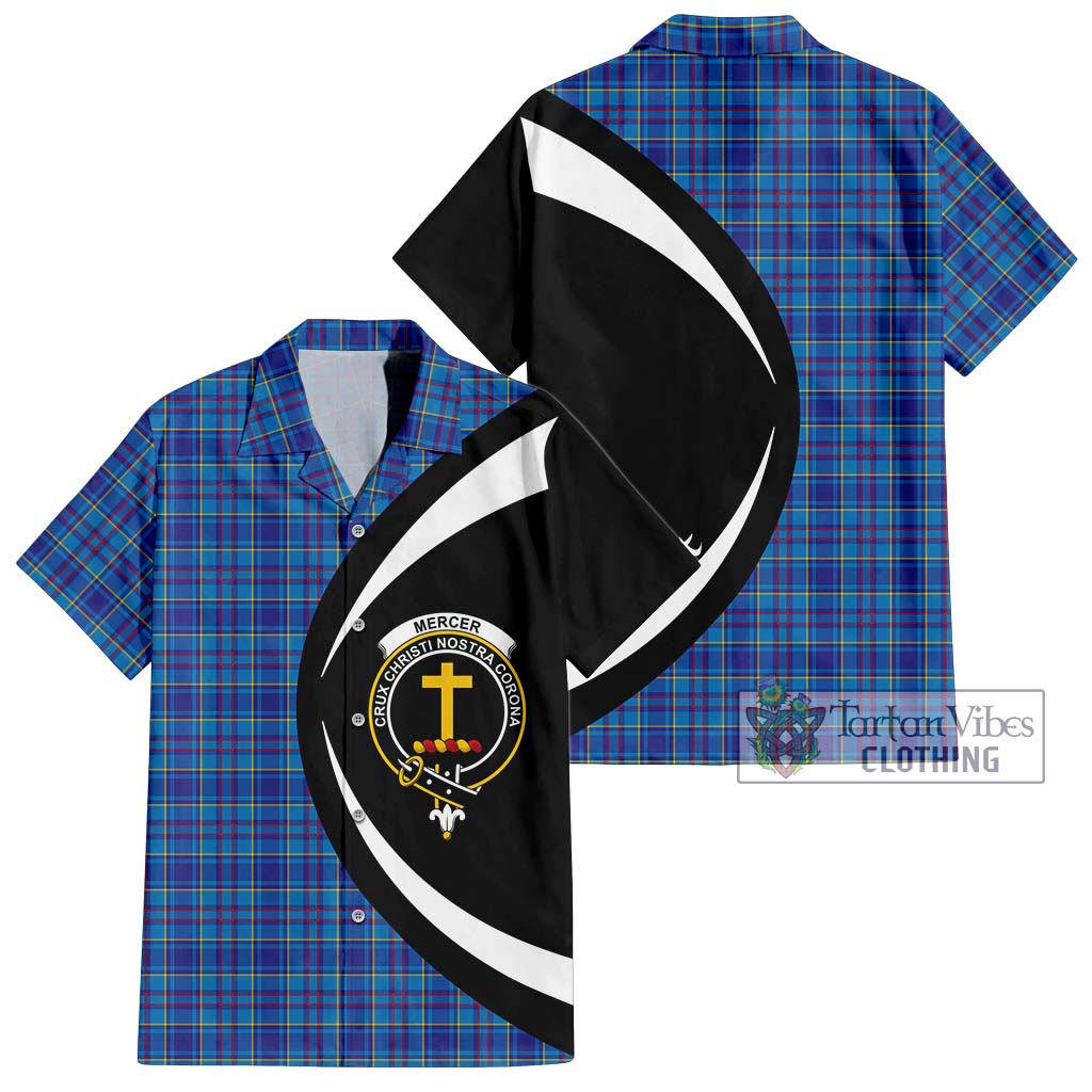 Mercer Tartan Short Sleeve Button Up with Family Crest Circle Style Kid - Tartan Vibes Clothing