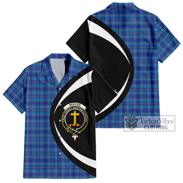 Mercer Tartan Short Sleeve Button Up with Family Crest Circle Style Kid - Tartan Vibes Clothing