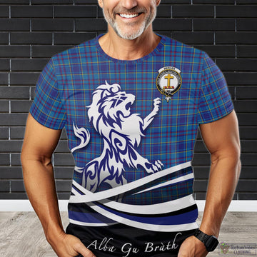 Mercer Modern Tartan T-Shirt with Alba Gu Brath Regal Lion Emblem