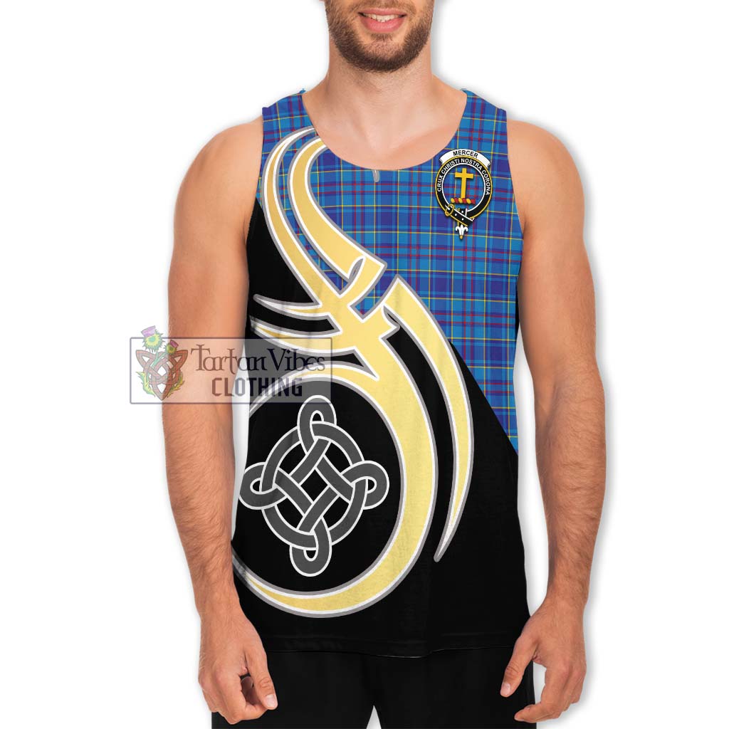 Mercer Tartan Men's Tank Top with Family Crest and Celtic Symbol Style Men - Tartan Vibes Clothing