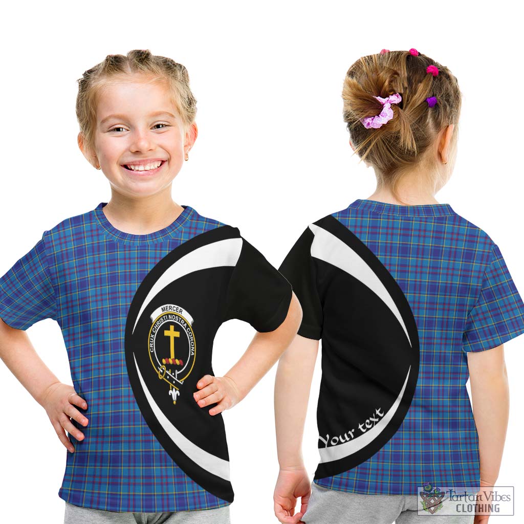 Mercer Tartan Kid T-Shirt with Family Crest Circle Style - Tartan Vibes Clothing