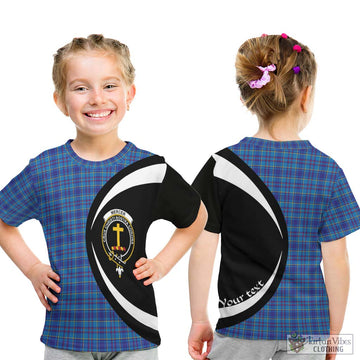 Mercer Tartan Kid T-Shirt with Family Crest Circle Style - Tartan Vibes Clothing