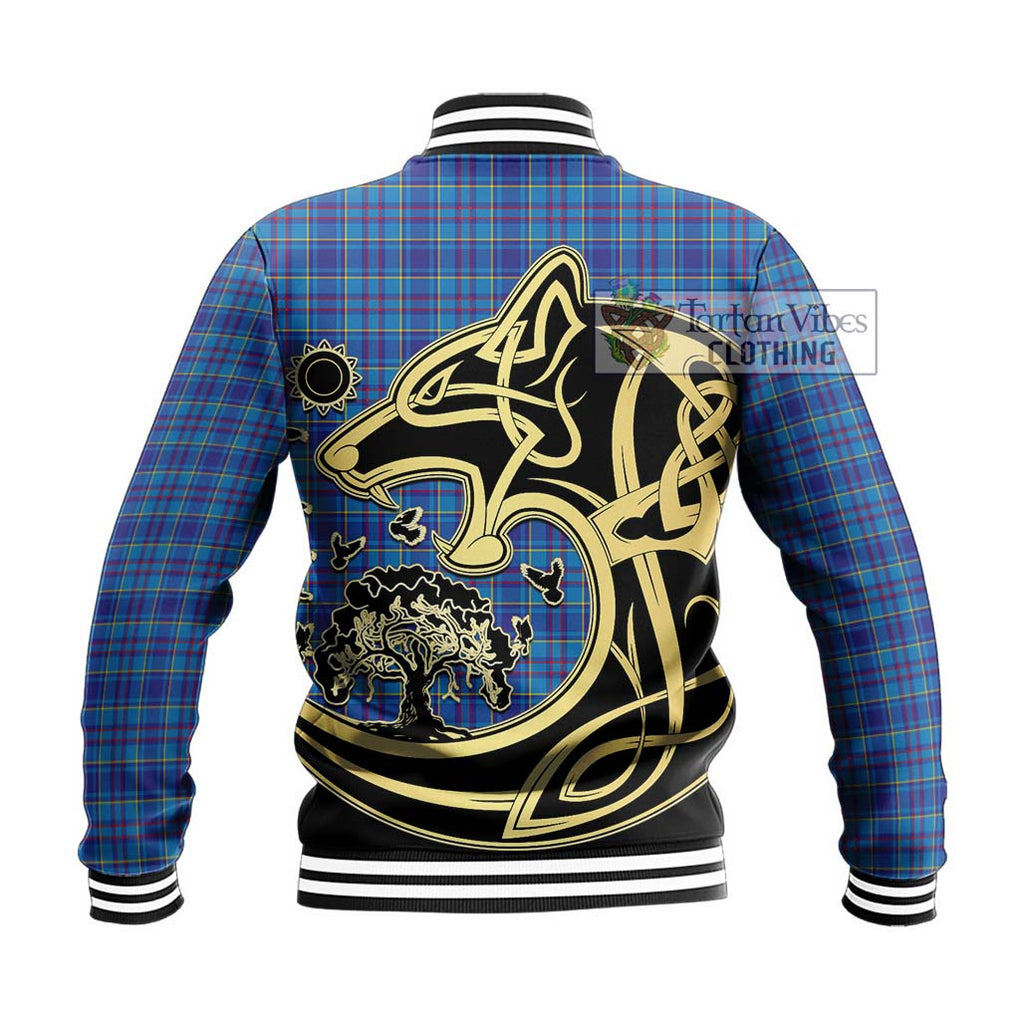 Mercer Tartan Baseball Jacket with Family Crest Celtic Wolf Style - Tartan Vibes Clothing