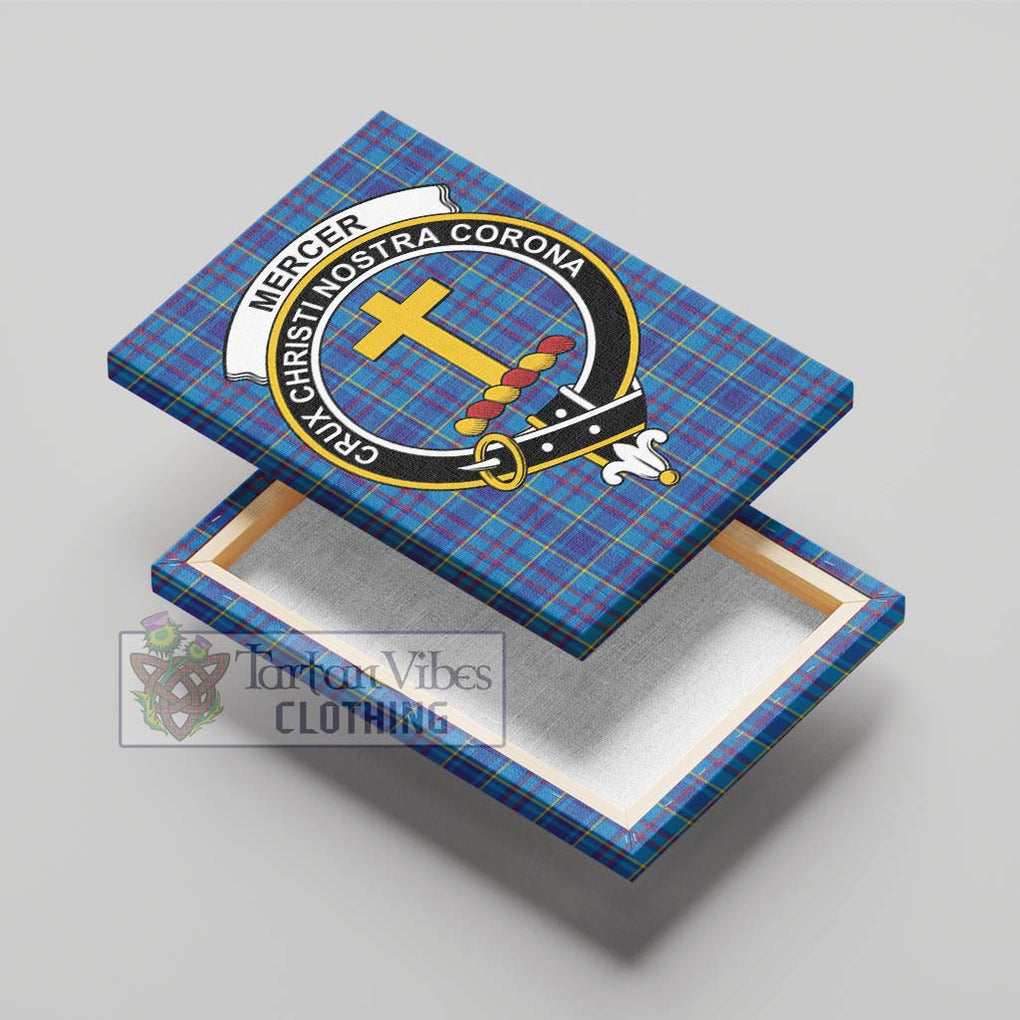 Mercer Tartan Canvas Print Wall Art with Family Crest - Tartan Vibes Clothing