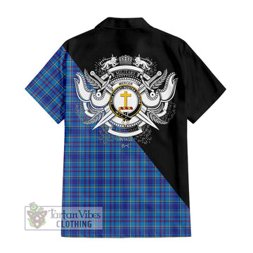 Mercer Tartan Hawaiian Shirt with Family Crest and Military Logo Style