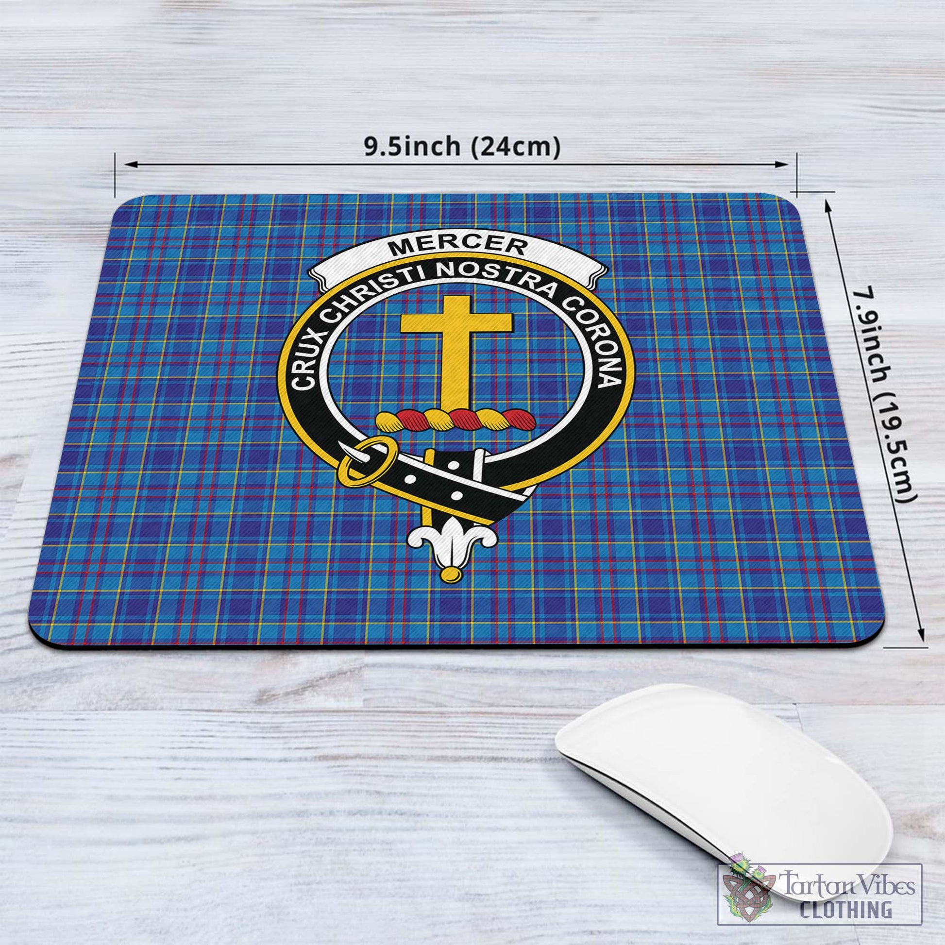 Tartan Vibes Clothing Mercer Modern Tartan Mouse Pad with Family Crest