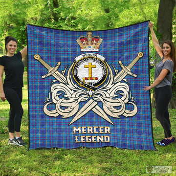 Mercer Tartan Quilt with Clan Crest and the Golden Sword of Courageous Legacy