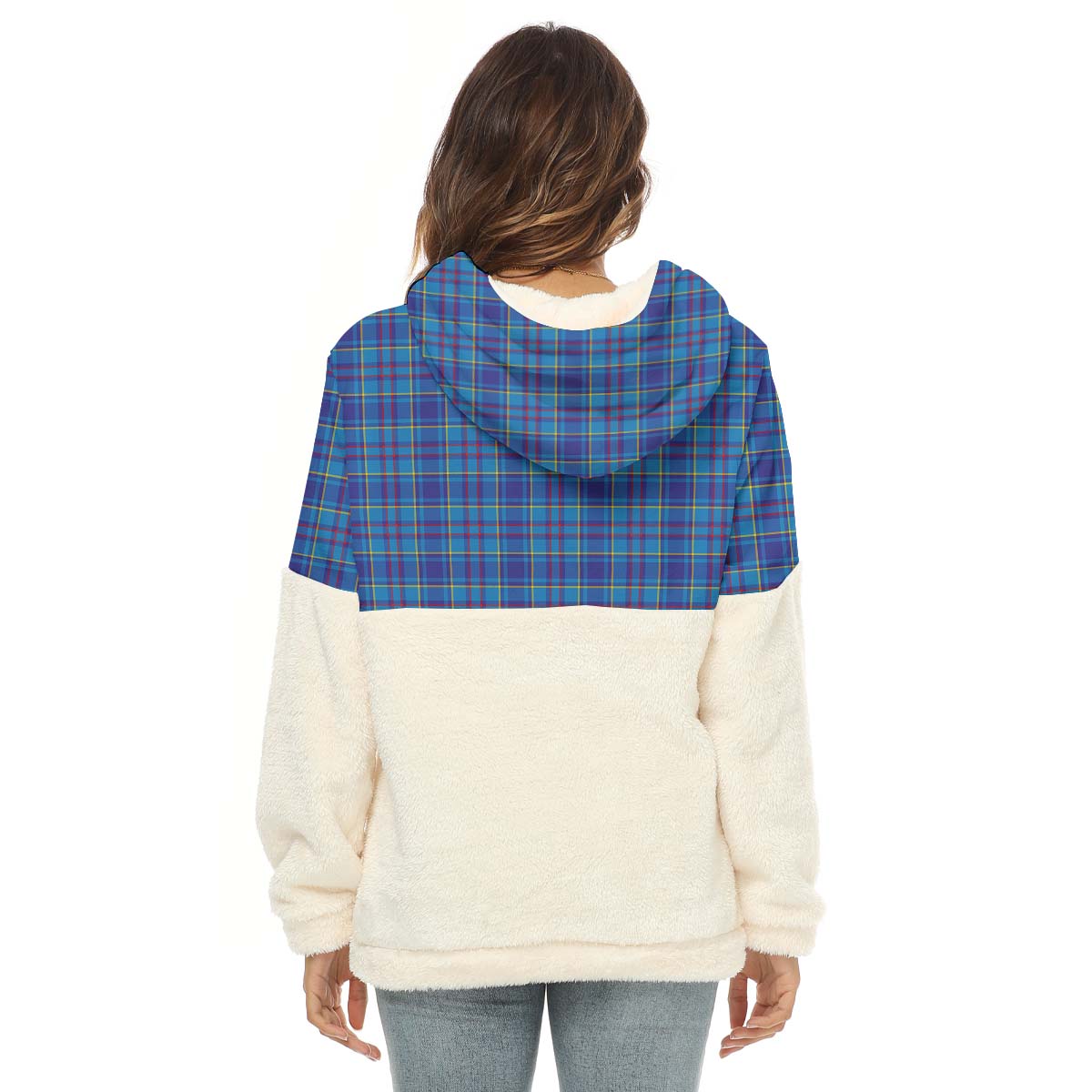 Mercer Tartan Women's Borg Fleece Hoodie With Half Zip - Tartan Vibes Clothing