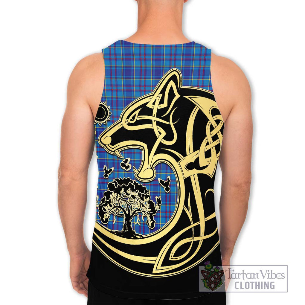 Mercer Tartan Men's Tank Top with Family Crest Celtic Wolf Style - Tartan Vibes Clothing