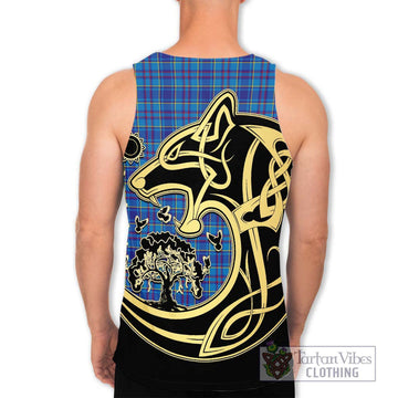 Mercer Tartan Men's Tank Top with Family Crest Celtic Wolf Style - Tartan Vibes Clothing