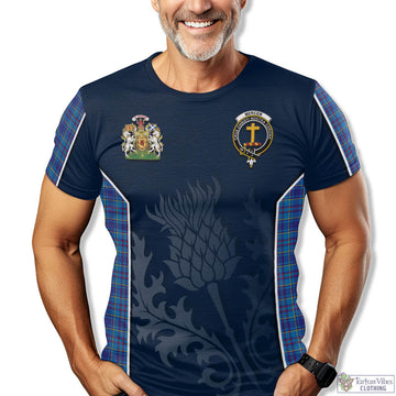 Tartan Vibes Clothing Mercer Modern Tartan T-Shirt with Family Crest and Scottish Thistle Vibes Sport Style