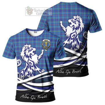 Tartan Vibes Clothing Mercer Modern Tartan Cotton T-shirt with Alba Gu Brath Regal Lion Emblem