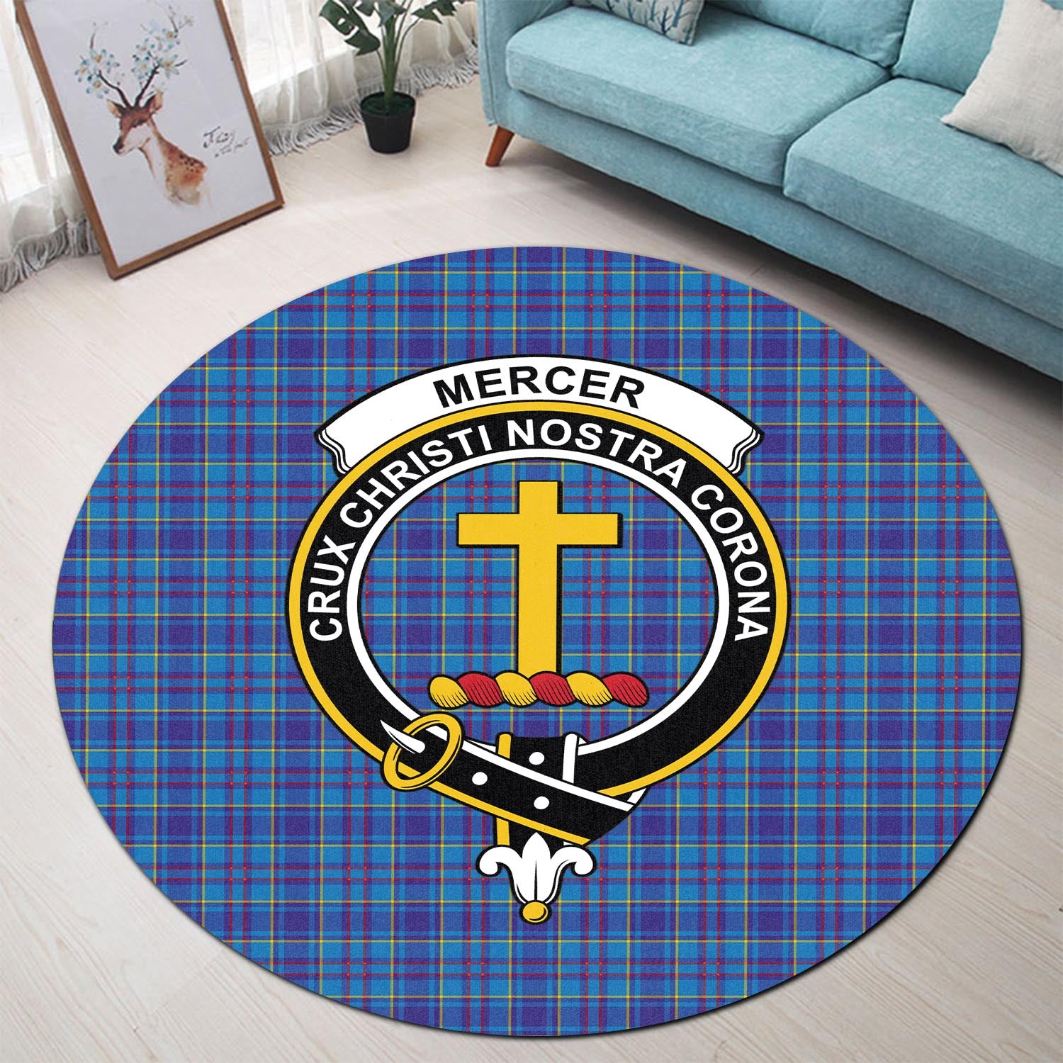 mercer-modern-tartan-round-rug-with-family-crest