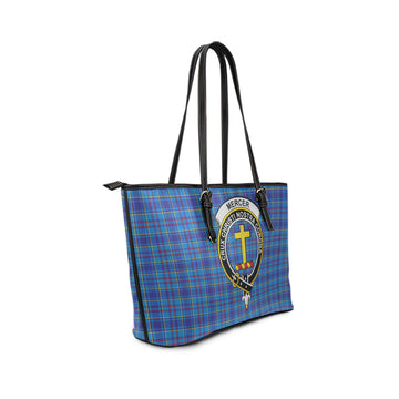 Mercer Modern Tartan Leather Tote Bag with Family Crest