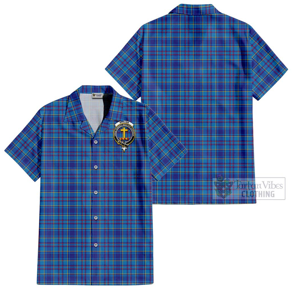 Mercer Tartan Cotton Hawaiian Shirt with Family Crest Kid - Tartan Vibes Clothing
