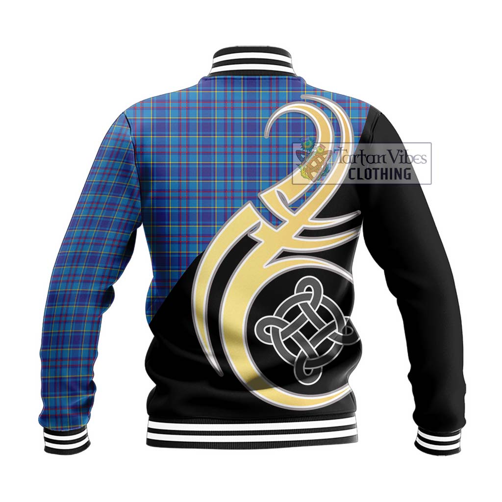 Mercer Tartan Baseball Jacket with Family Crest and Celtic Symbol Style - Tartan Vibes Clothing