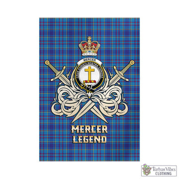 Mercer Tartan Garden Flag with Clan Crest and the Golden Sword of Courageous Legacy