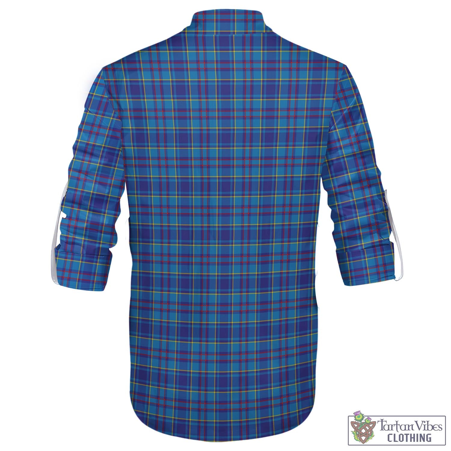 Tartan Vibes Clothing Mercer Modern Tartan Men's Scottish Traditional Jacobite Ghillie Kilt Shirt with Family Crest
