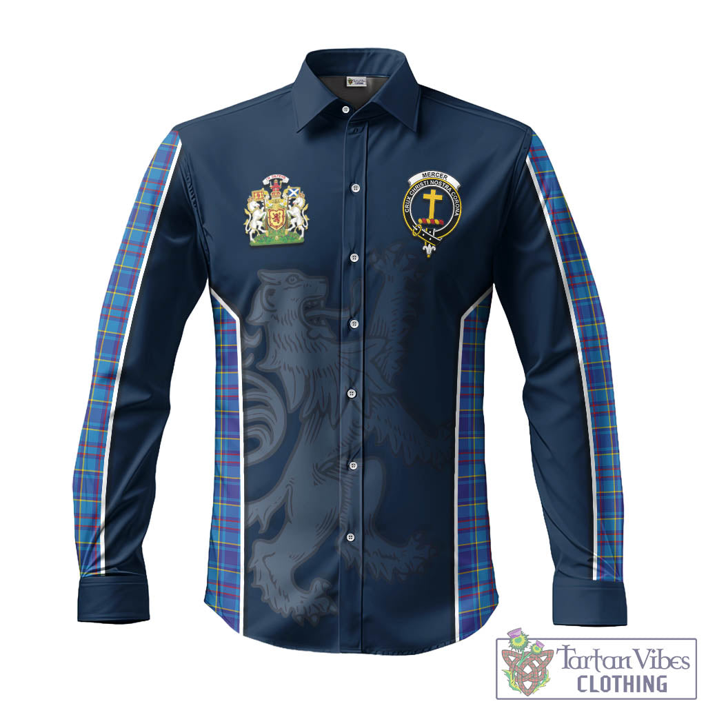 Tartan Vibes Clothing Mercer Modern Tartan Long Sleeve Button Up Shirt with Family Crest and Lion Rampant Vibes Sport Style