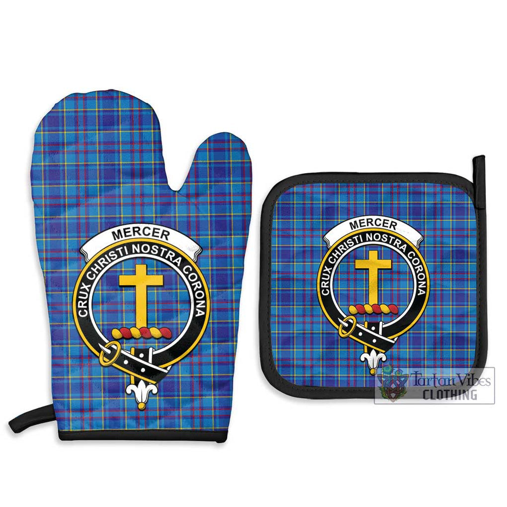 Mercer Tartan Combo Oven Mitt & Pot-Holder with Family Crest Combo 1 Oven Mitt & 2 Pot-Holder Black - Tartan Vibes Clothing