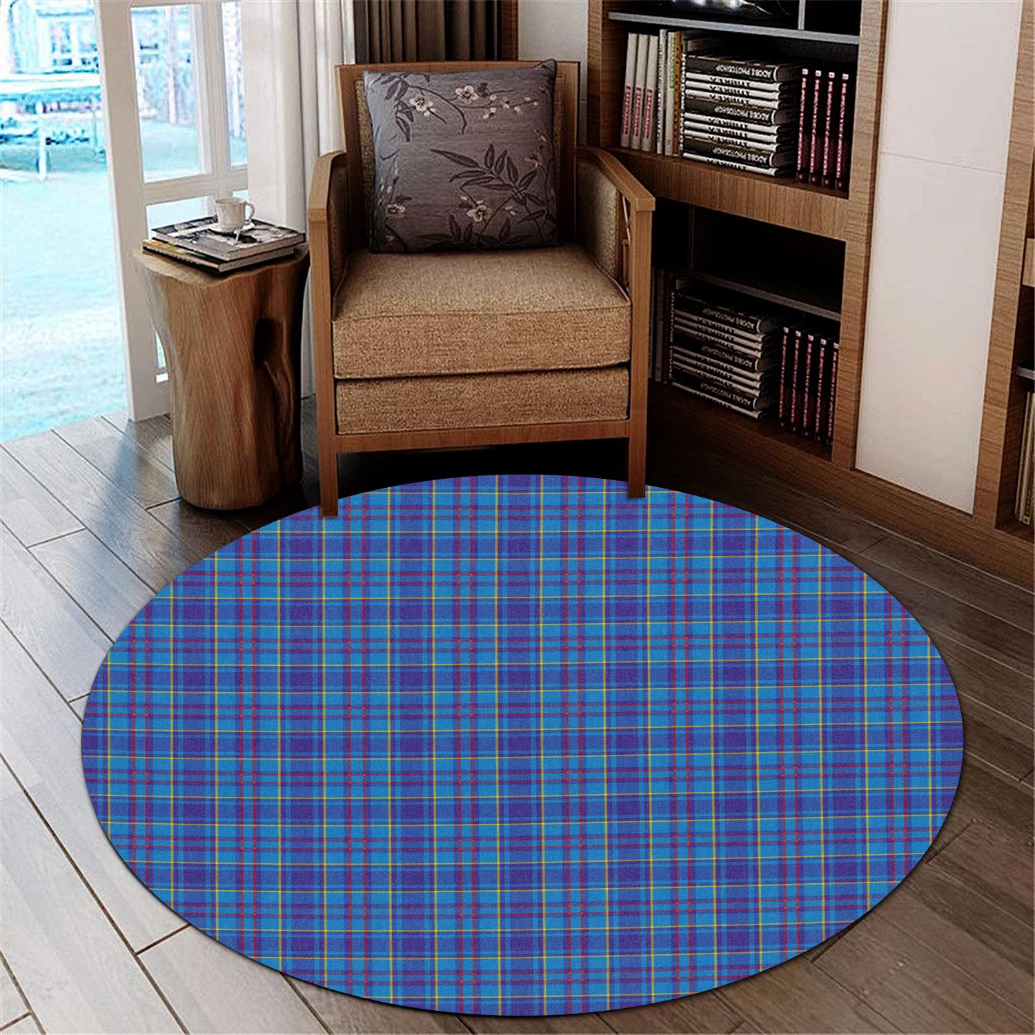mercer-modern-tartan-round-rug