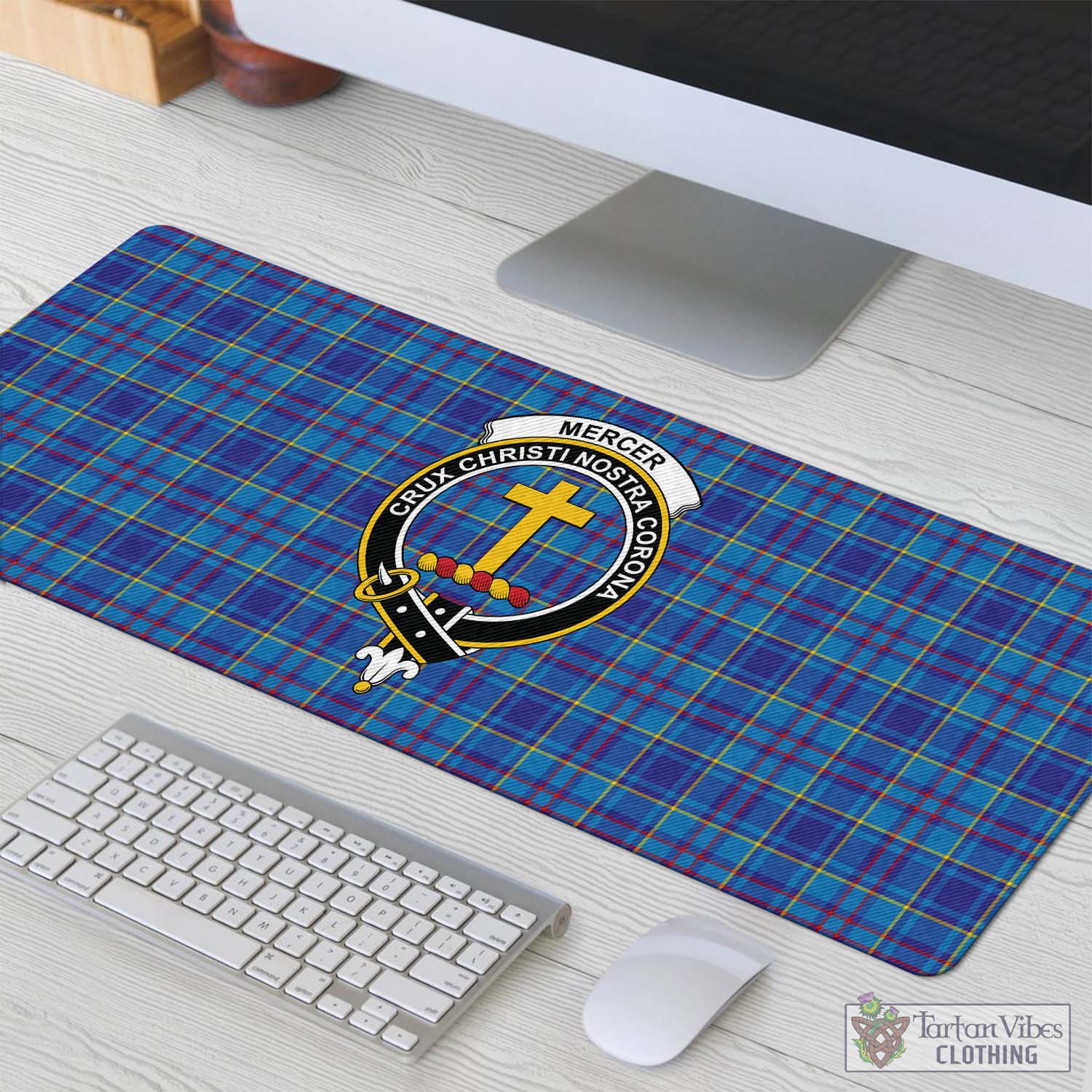 Tartan Vibes Clothing Mercer Modern Tartan Mouse Pad with Family Crest