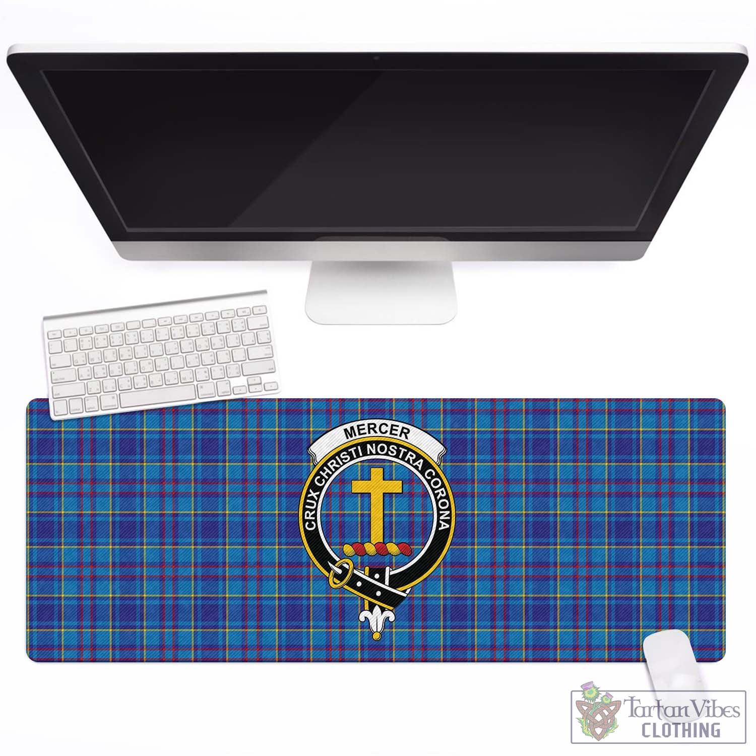 Tartan Vibes Clothing Mercer Modern Tartan Mouse Pad with Family Crest
